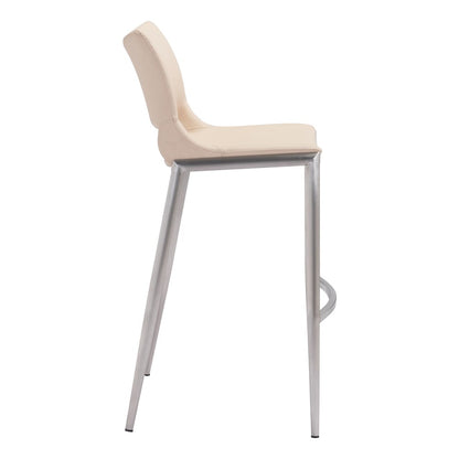 Ace Barstool (Set of 2) Light Pink & Silver