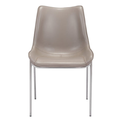 Magnus Dining Chair (Set of 2) Brown & Silver