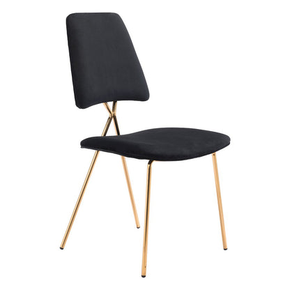Chloe Dining Chair (Set of 2) Black & Gold