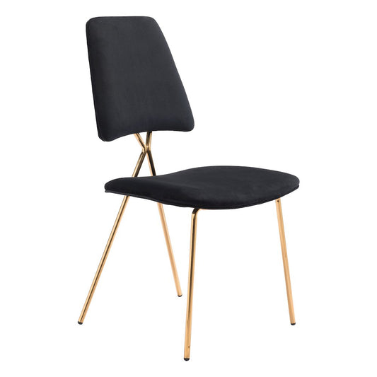 Chloe Dining Chair (Set of 2) Black & Gold