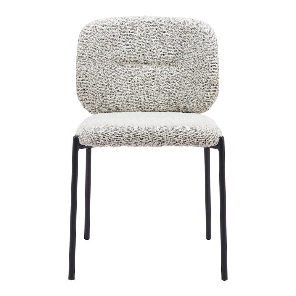 Plat Dining Chair (Set of 2) Gray made in Shearling Style Fabric 100% Polyester