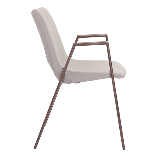 Desi Dining Chair (Set of 2) Beige & Walnut
