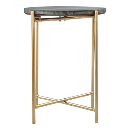 David Side Table Gray & Gold