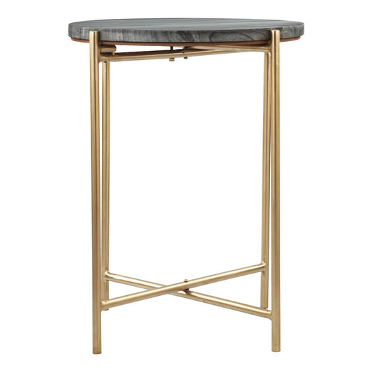 David Side Table Gray & Gold