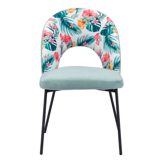 Bethpage Dining Chair (Set of 2) Multicolor Print & Green