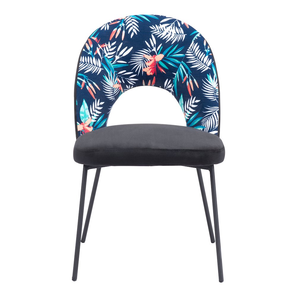 Merion Dining Chair (Set of 2) Multicolor Print & Black