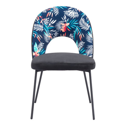 Merion Dining Chair (Set of 2) Multicolor Print & Black