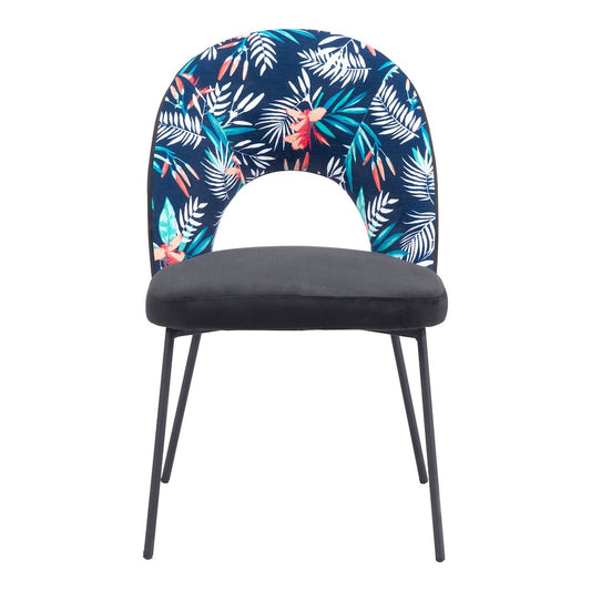 Merion Dining Chair (Set of 2) Multicolor Print & Black