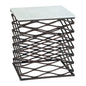 Duke Side Table White & Antique Bronze