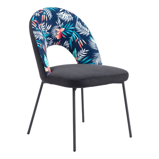 Merion Dining Chair (Set of 2) Multicolor Print & Black