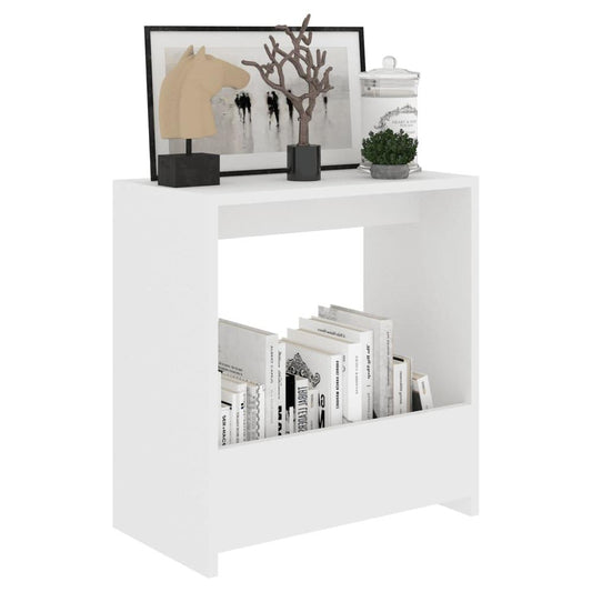 vidaXL Side Table White 19.7"x10.2"x19.7" Engineered Wood