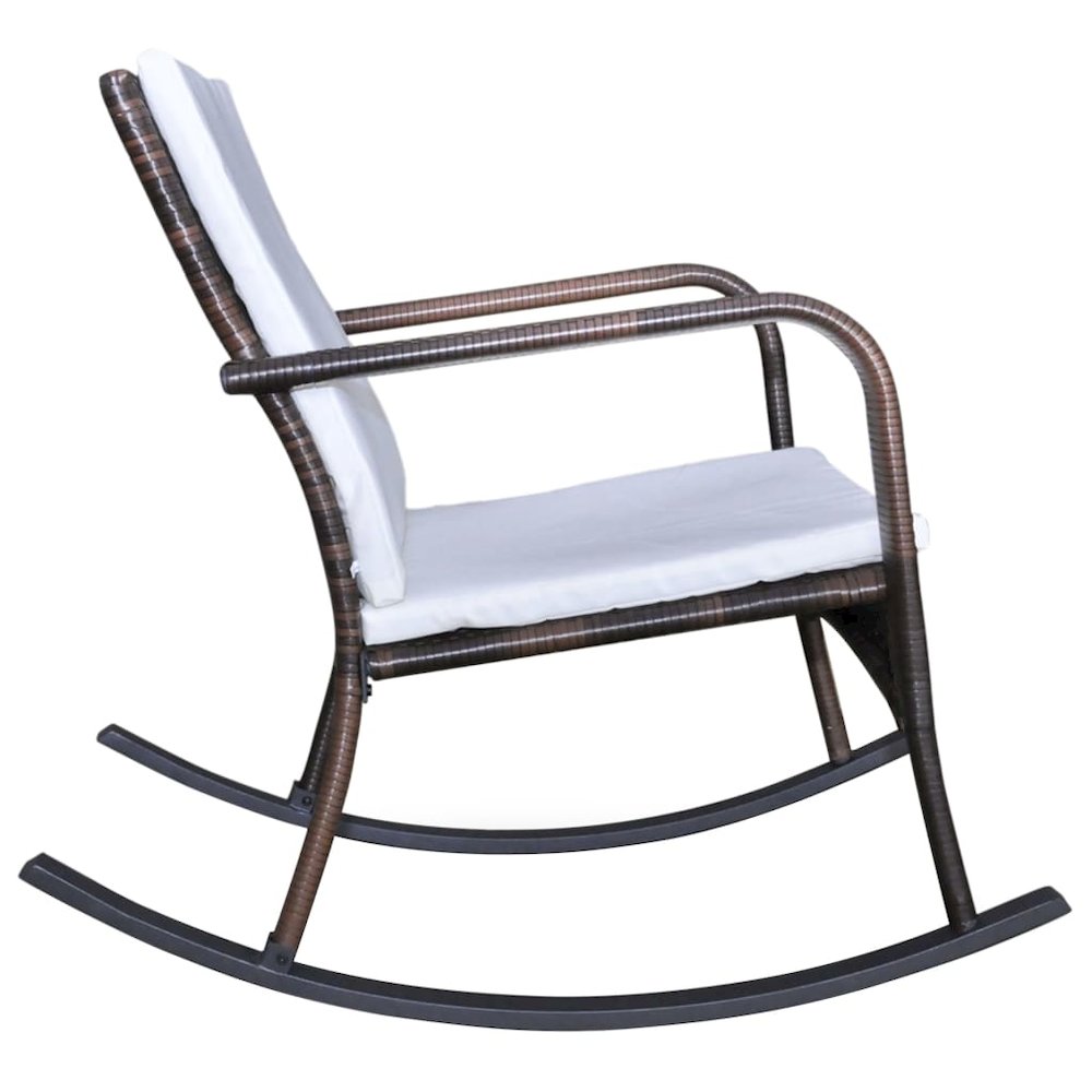 vidaXL Outdoor Rocking Chair Brown Poly Rattan, 42492