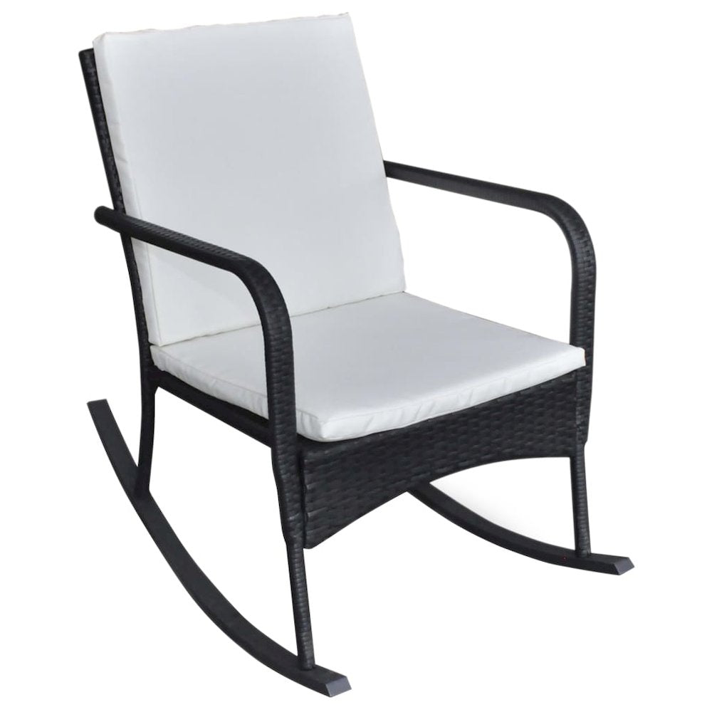 Rocking Chair Black and Cream White