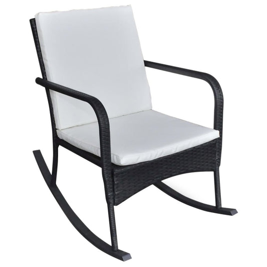 Rocking Chair Black and Cream White