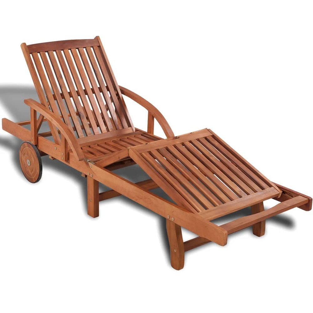 Sun Lounger Natural wood Solid Acacia wood 79 x 26.8 x 32.7 in