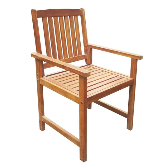 Outdoor Chair Set of 2 Brown Solid Acacia wood Standard Durable