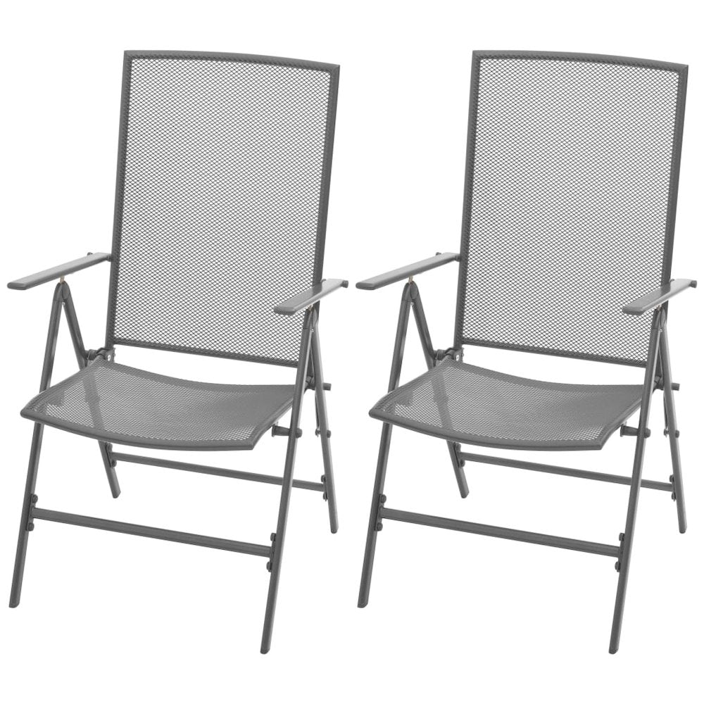 Reclining Chair Set of 2 Anthracite E-coated, powder-coated steel