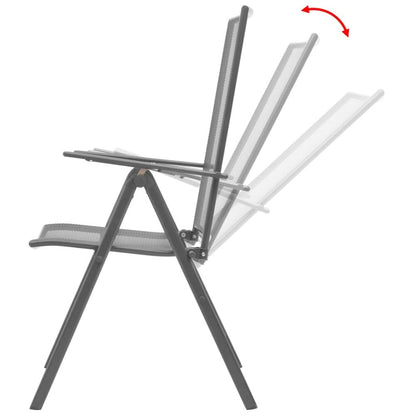 Reclining Chair Set of 2 Anthracite E-coated, powder-coated steel