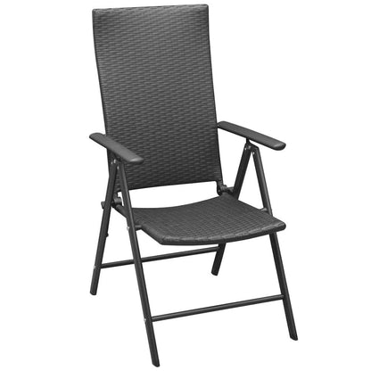 Garden Chair Set of 2 Black PE rattan, aluminum Standard