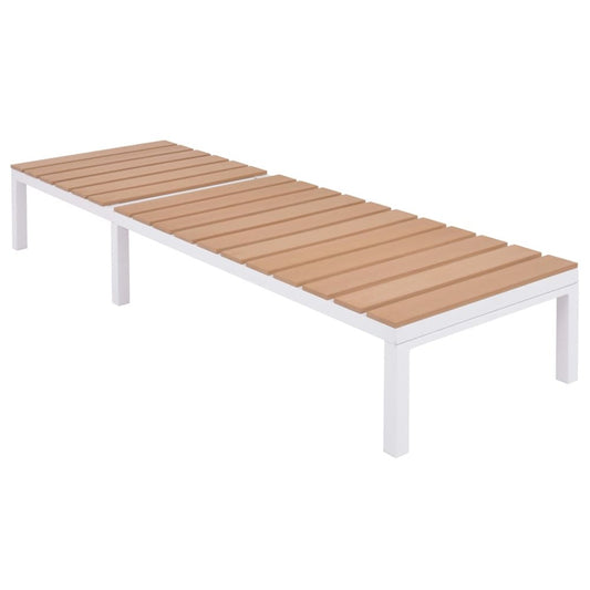 Sunlounger White and brown Aluminum and WPC Standard