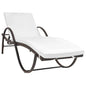 Outdoor Bench Brown, Cream White PE Rattan, Powder-coated Steel