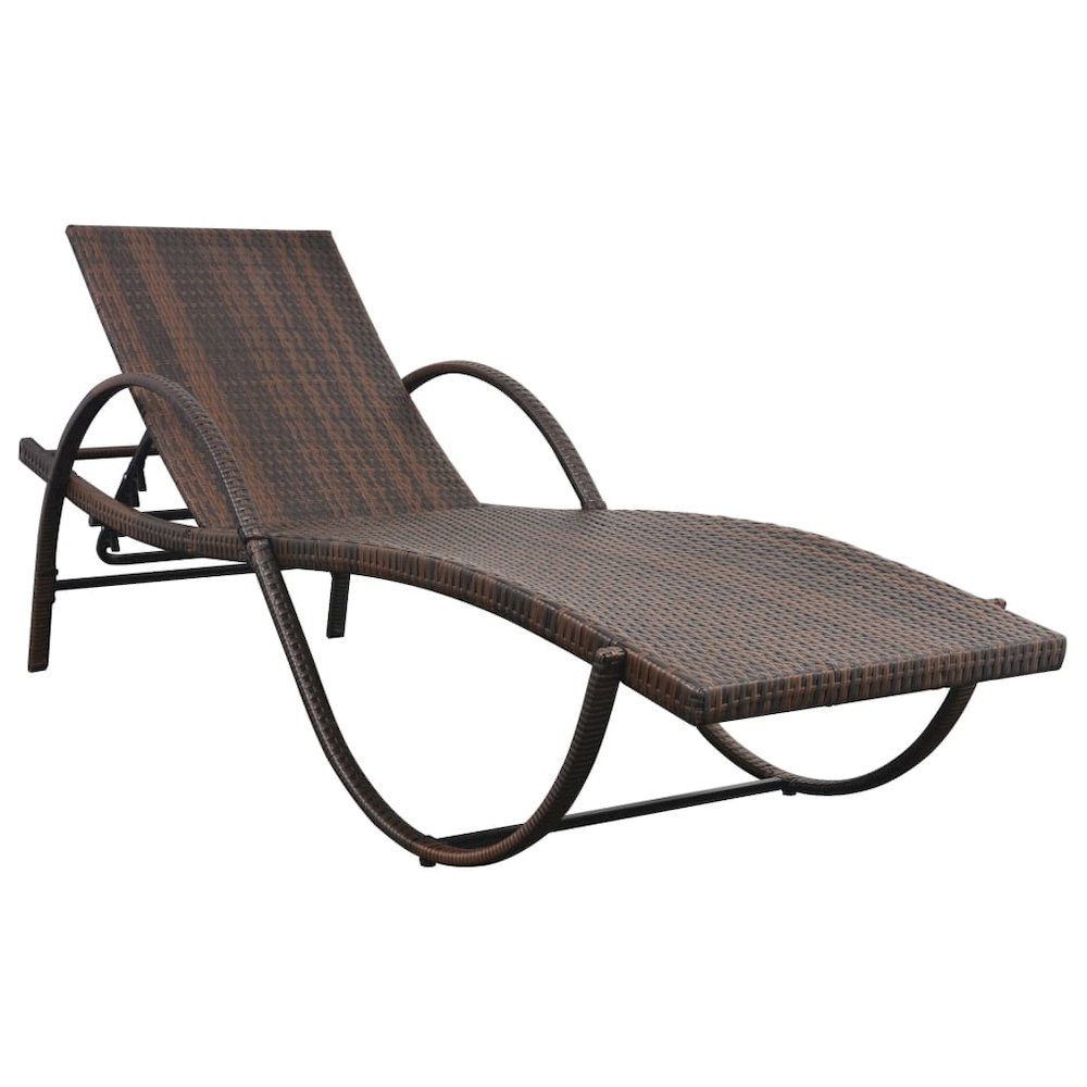 Outdoor Bench Brown, Cream White PE Rattan, Powder-coated Steel