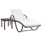 Sun Lounger Set of 3 Brown PE rattan Standard Sun Lounger