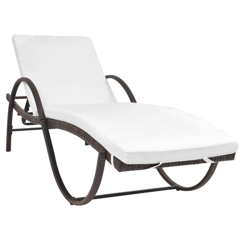 Sun Lounger Set of 3 Brown PE rattan Standard Sun Lounger