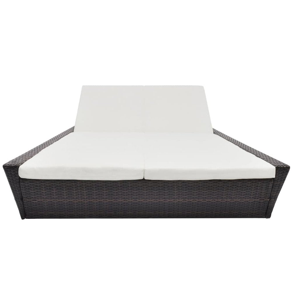 Outdoor Lounge Rattan: Brown, Cushions: Cream White