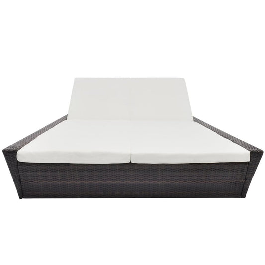 Outdoor Lounge Rattan: Brown, Cushions: Cream White