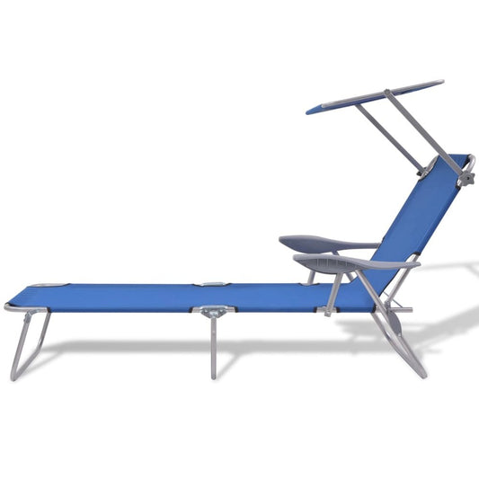 Sun Lounger Steel Blue Powder-coated steel frame, Polyester fabric