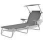 Sun Lounger Steel Grey Powder-coated steel frame, Polyester fabric