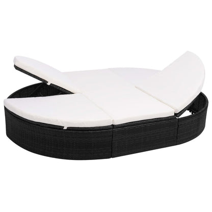 Sun Lounger Black and Cream White