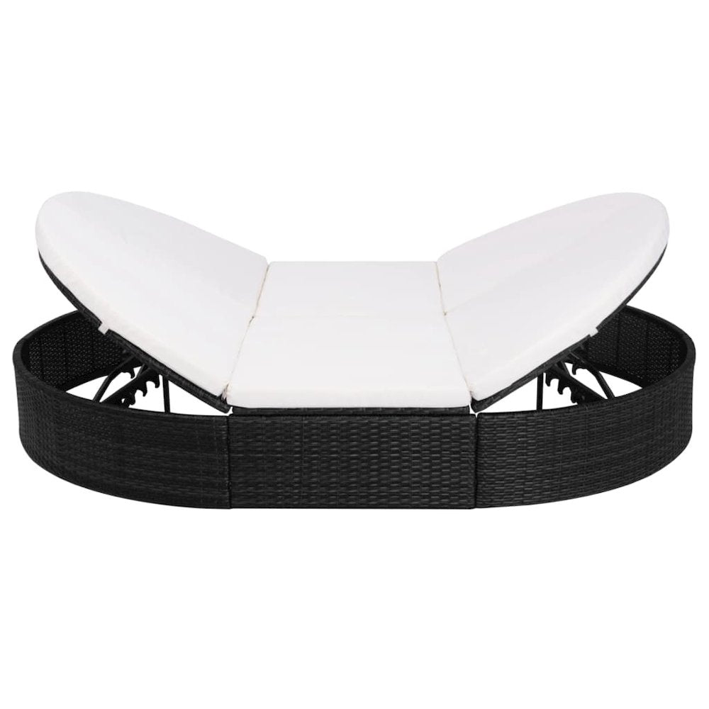 Sun Lounger Black and Cream White