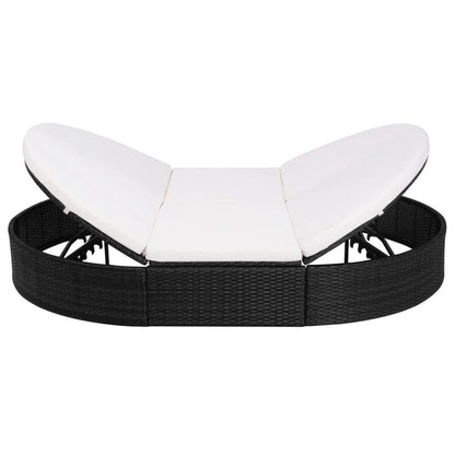 Sun Lounger Black and Cream White