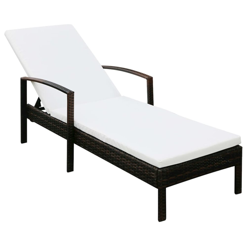 Sunlounger Brown PE rattan Standard Adjustable Headrests