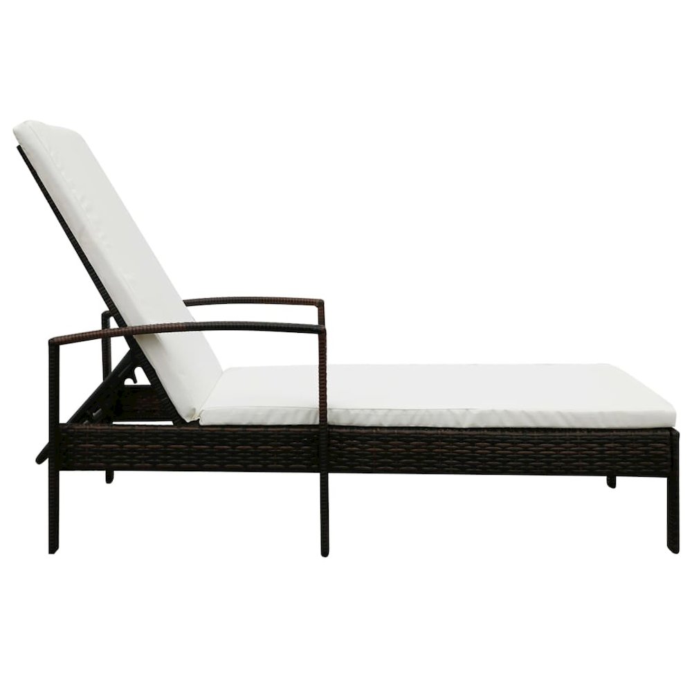 Sunlounger Brown PE rattan Standard Adjustable Headrests
