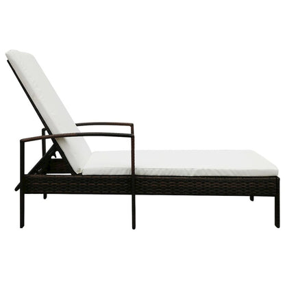 Sunlounger Brown PE rattan Standard Adjustable Headrests