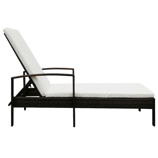Sunlounger Brown PE rattan Standard Adjustable Headrests