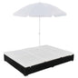 Sun Lounger Black PE rattan 78.7x55.1 in Outdoor Lounge Bed