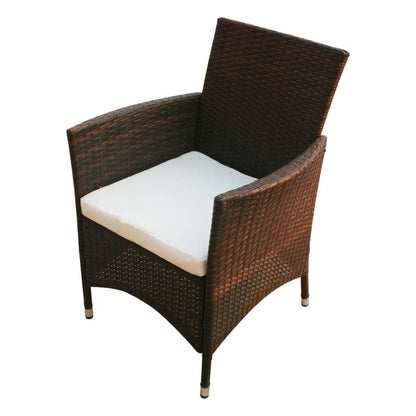 Garden Chair Set of 2 Brown, Cream White