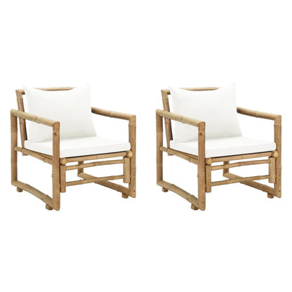 Garden Chair Set of 2 Bamboo Bamboo, Polyester Standard Durable