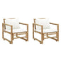 Garden Chair Set of 2 Bamboo Bamboo, Polyester Standard Durable
