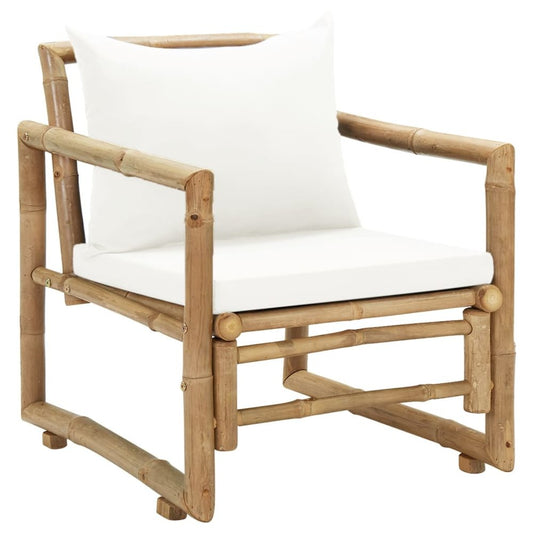 Garden Chair Set of 2 Bamboo Bamboo, Polyester Standard Durable