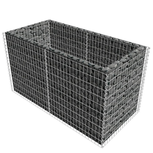vidaXL Gabion Raised Bed Steel 71"x35.4"x39.4" Silver, 142366