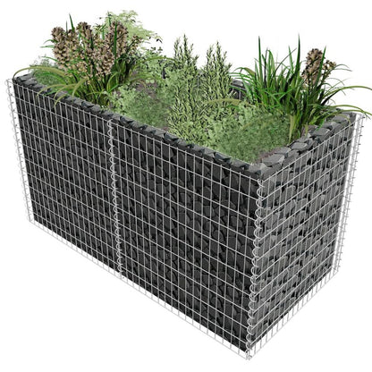 vidaXL Gabion Raised Bed Steel 71"x35.4"x39.4" Silver, 142366