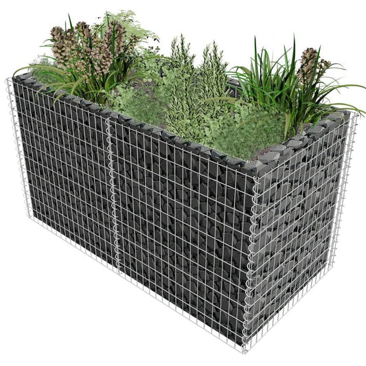 vidaXL Gabion Raised Bed Steel 71"x35.4"x39.4" Silver, 142366