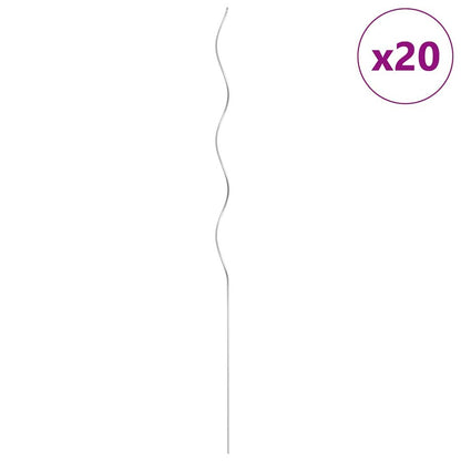 vidaXL 20 pcs Spiral Plant Supports 43.3" Galvanised Steel, 142417