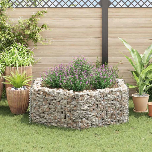 vidaXL Hexagonal Gabion Raised Bed 63"x55.1"x19.7", 142534