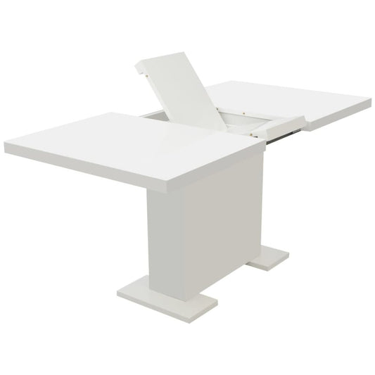 vidaXL Extendable Dining Table High Gloss White, 243548